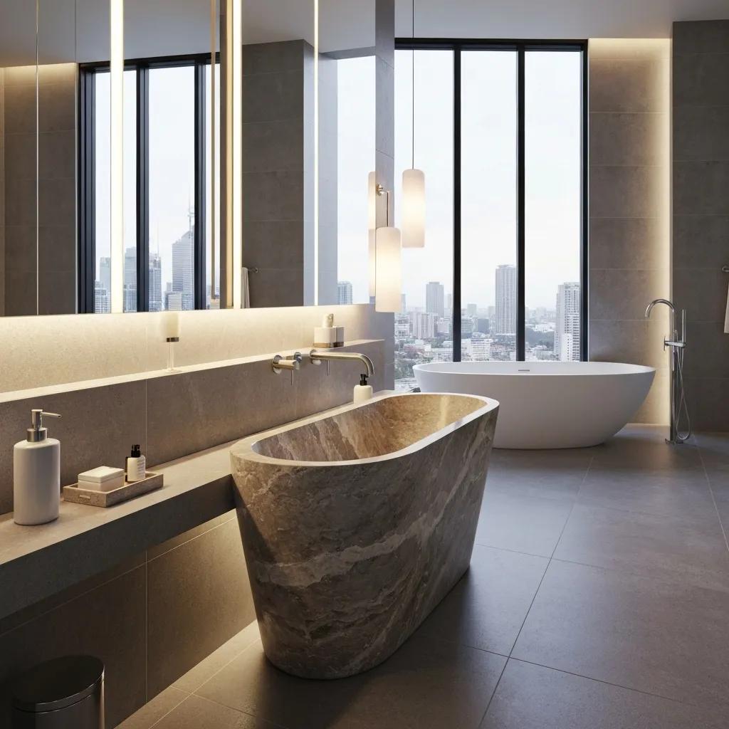 Luxury freestanding basin in a modern Sydney bathroom showcasing elegant design and craftsmanship